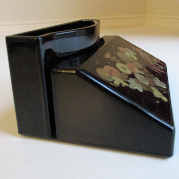 Black Lacquerware desk business card holder - Picture 6 of 10
